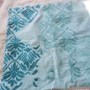 New embroidered pillow Cover - pier one 24x24 teal aqua white